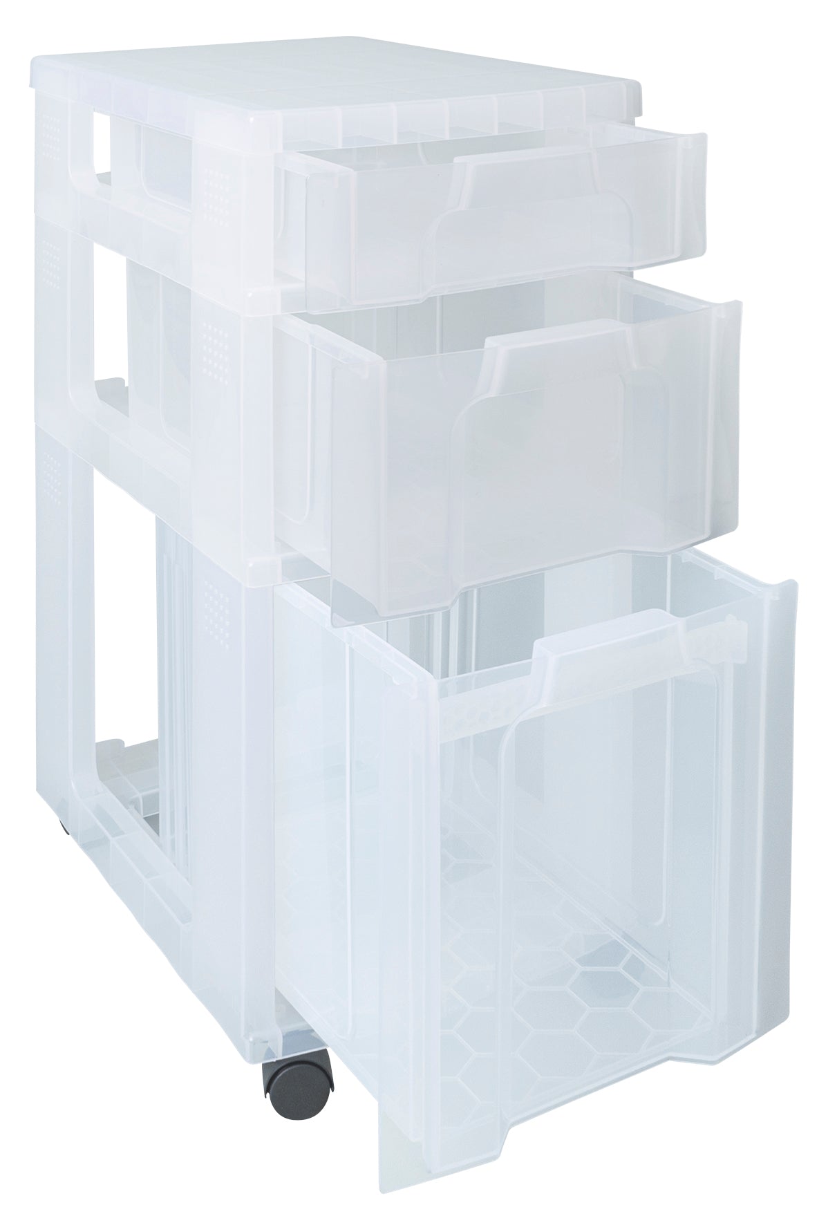 Storage Tower with 1x7 + 1x12 + 1x25 Litre Clear Drawers by Really Useful Boxes