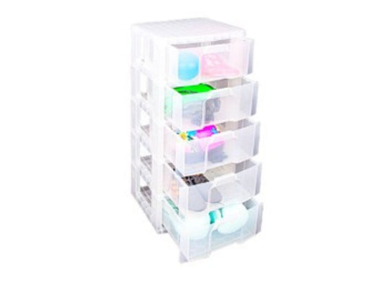Scrapbook Drawers Tower with 5x19 Litre Clear Drawers by Really Useful Boxes