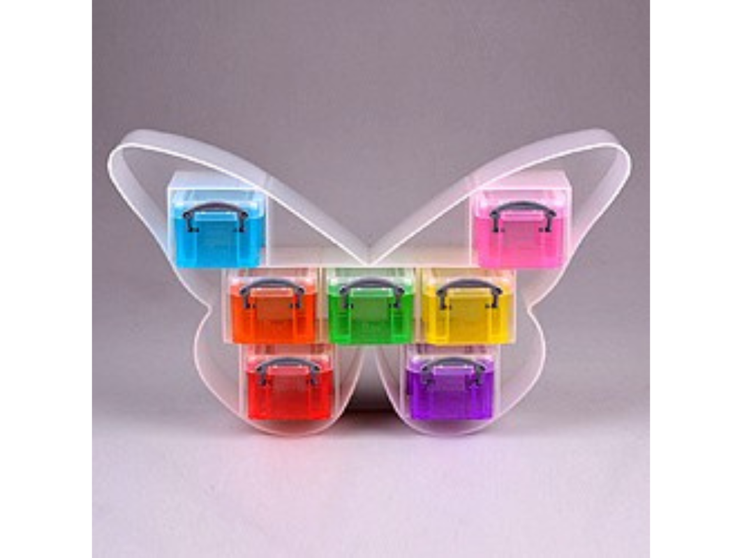 Small Butterfly Organiser 7 x 0.14 Litre Random Coloured Boxes by Really Useful Boxes