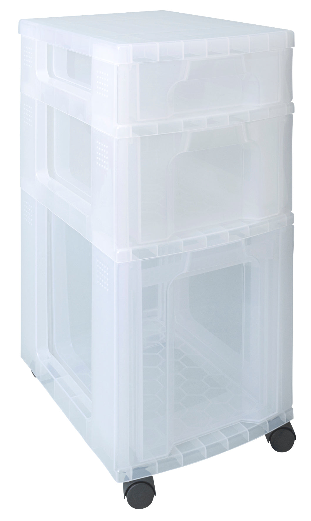 Storage Tower with 1x7 + 1x12 + 1x25 Litre Clear Drawers by Really Useful Boxes