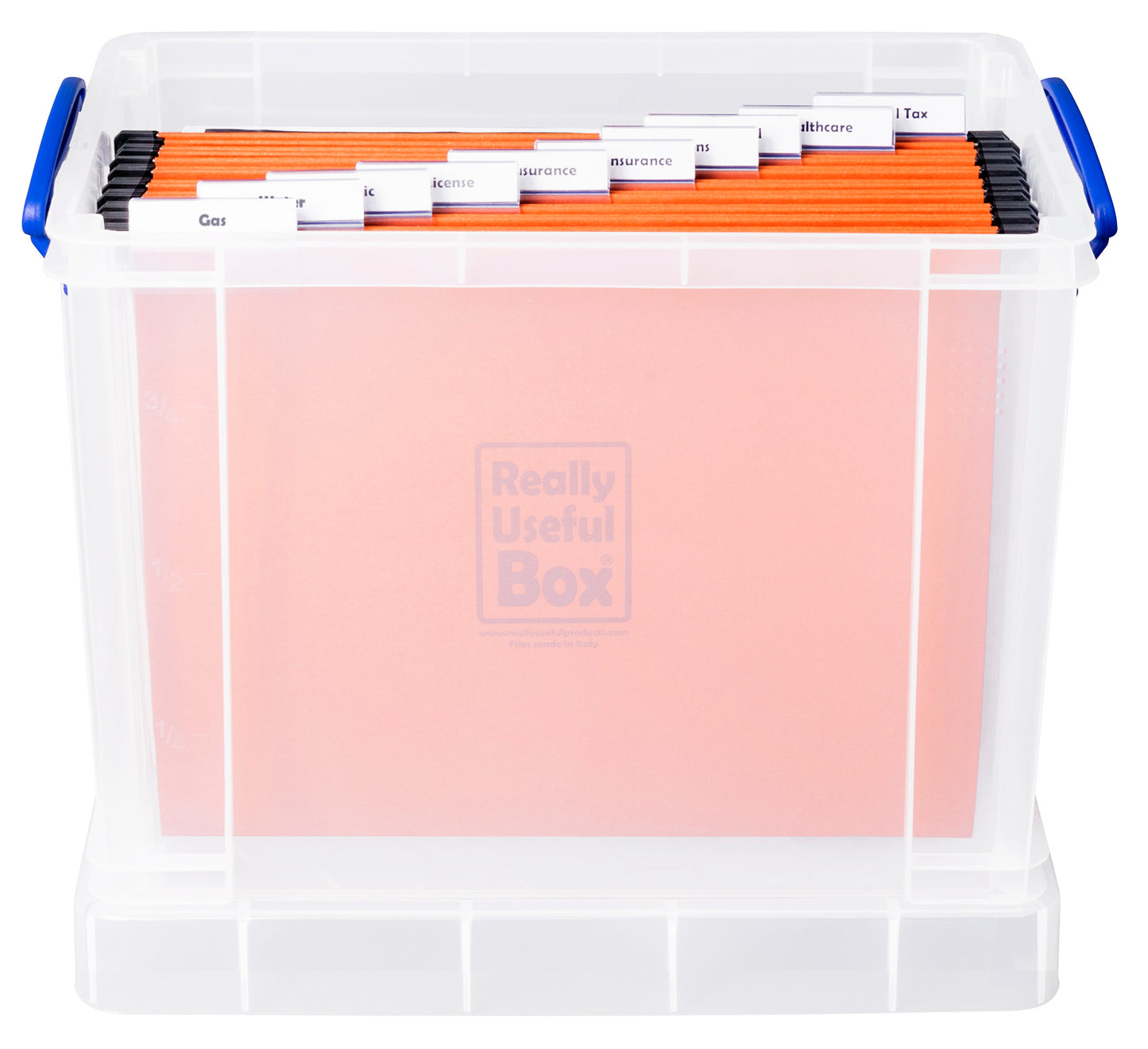 19 Litre Clear Box with 5 x A4 Suspension Files Included