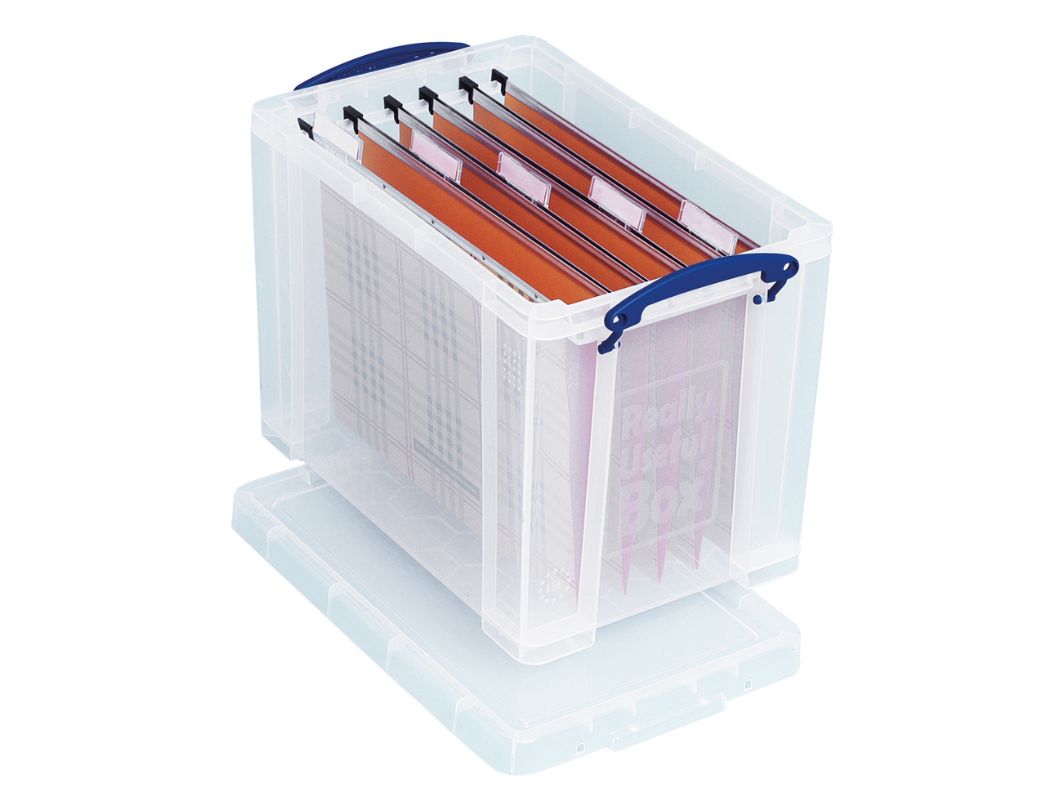 19 Litre Clear Box with 5 x A4 Suspension Files Included