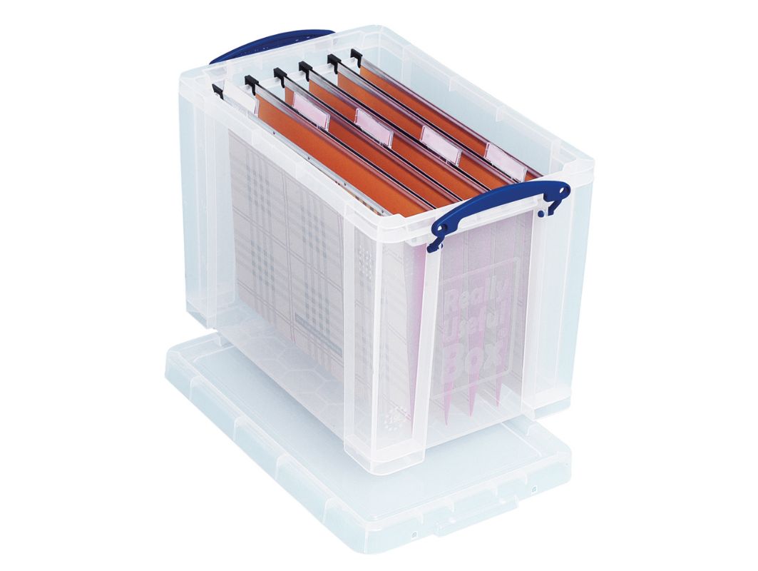 24 Litre Clear Box with 5 Foolscap Files Included
