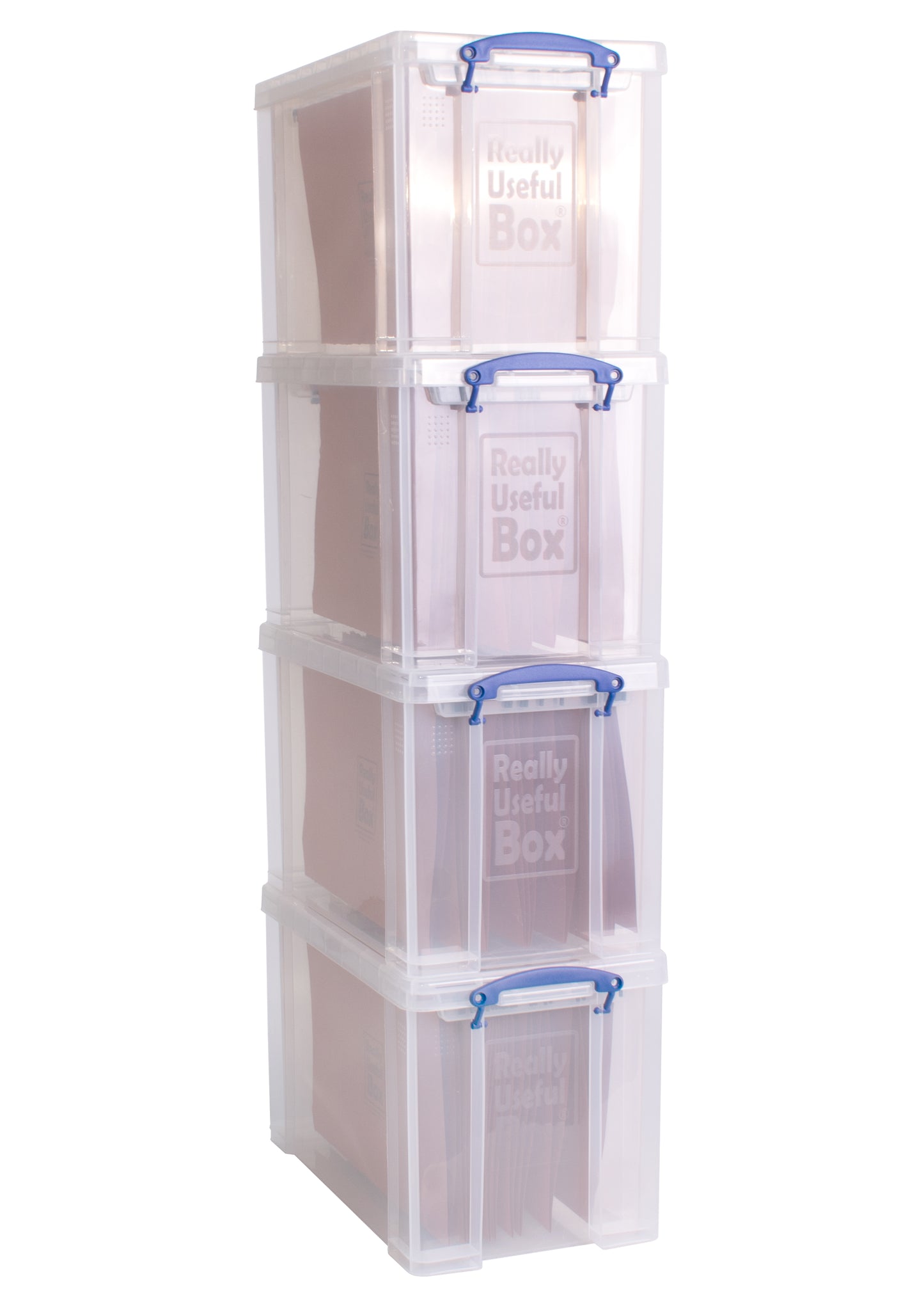 24 Litre Clear Box with 5 Foolscap Files Included