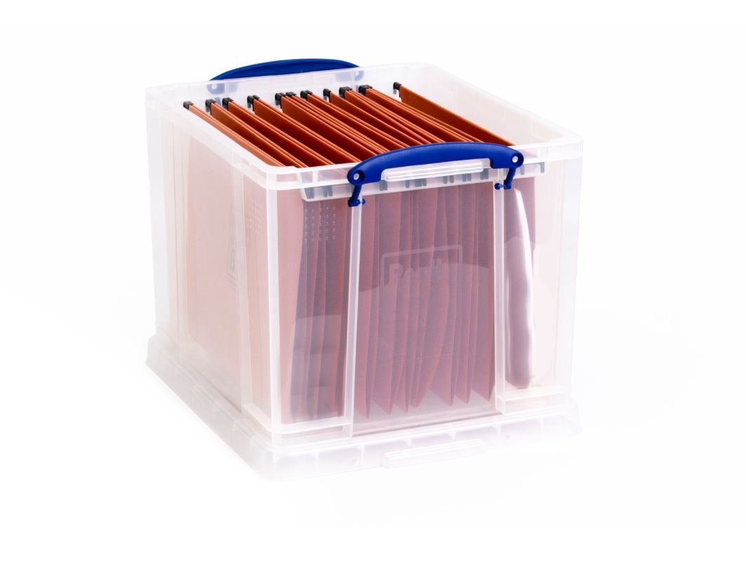 25.7 Litre Clear Box with 5 Foolscap Files Included
