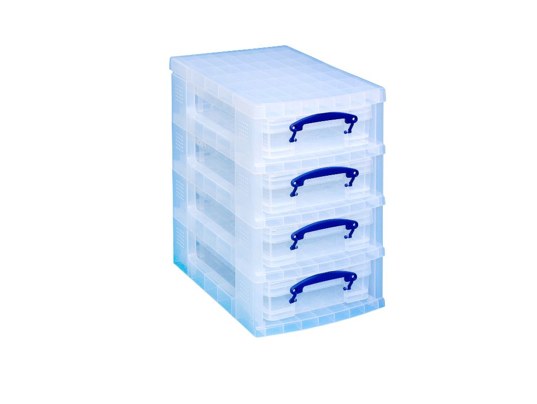 Storage Tower with 4x4 Litre Clear Drawers by Really Useful Boxes