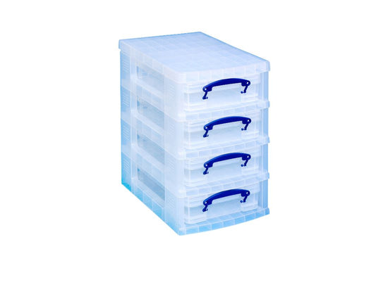 Storage Tower with 4x4 Litre Clear Drawers by Really Useful Boxes