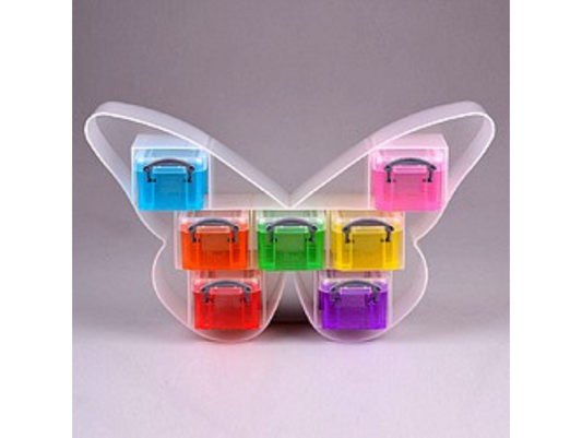 Small Butterfly Organiser 7 x 0.14 Litre Random Coloured Boxes