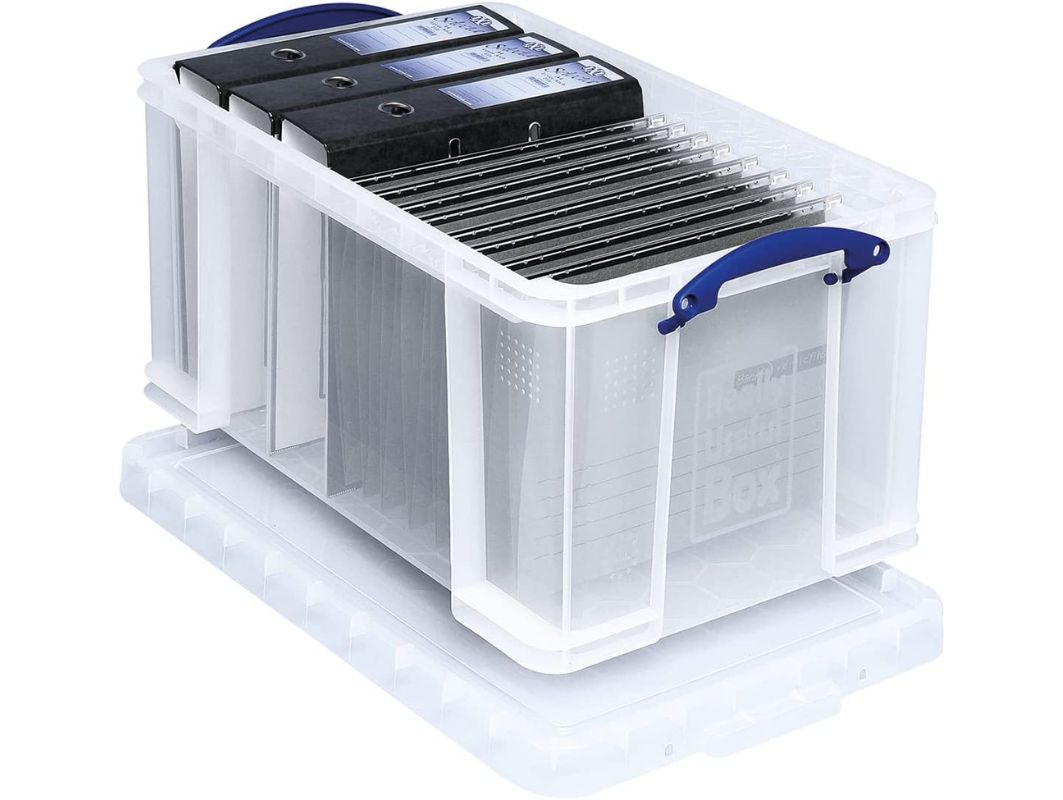 big400 racking bay with 20 x 48 litre really useful... 48 Litre Clear Really Useful Box – Really Useful Boxes Australia