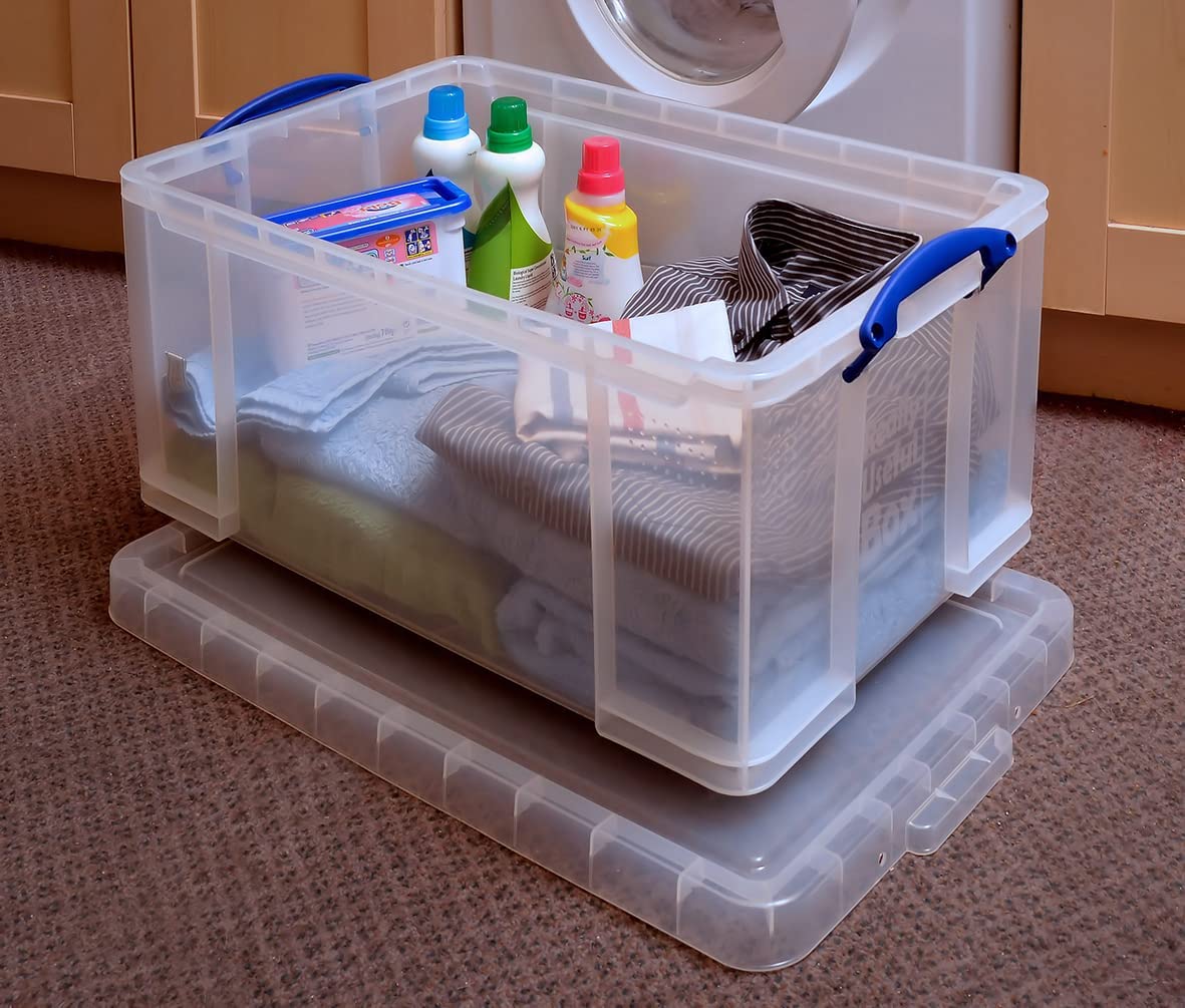 big400 racking bay with 20 x 48 litre really useful... 48 Litre Clear Really Useful Box – Really Useful Boxes Australia